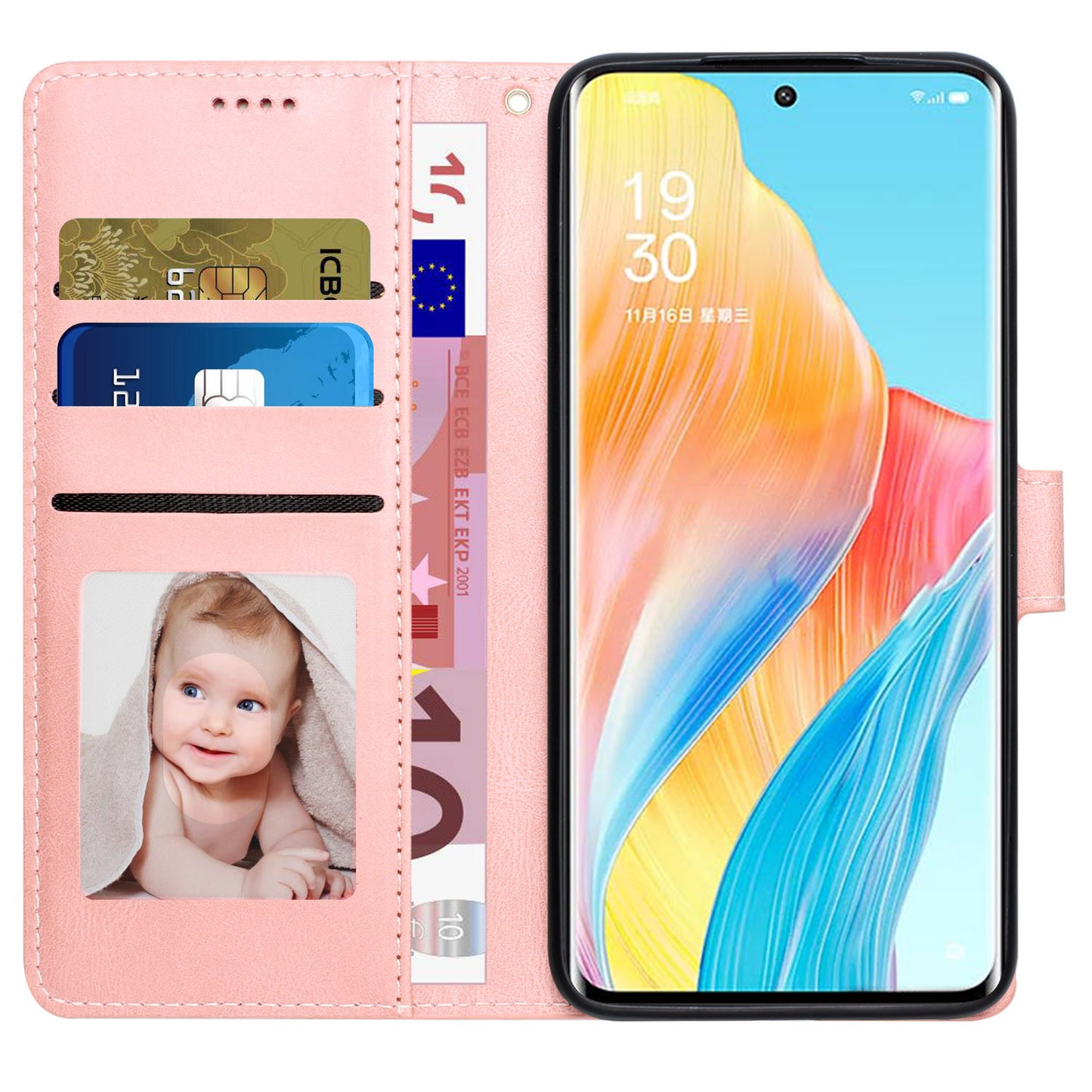 For Oppo A1 Pro 5G / Reno8 T 5G PU Leather Wallet Case Stand Flip Phone Cover with Strap