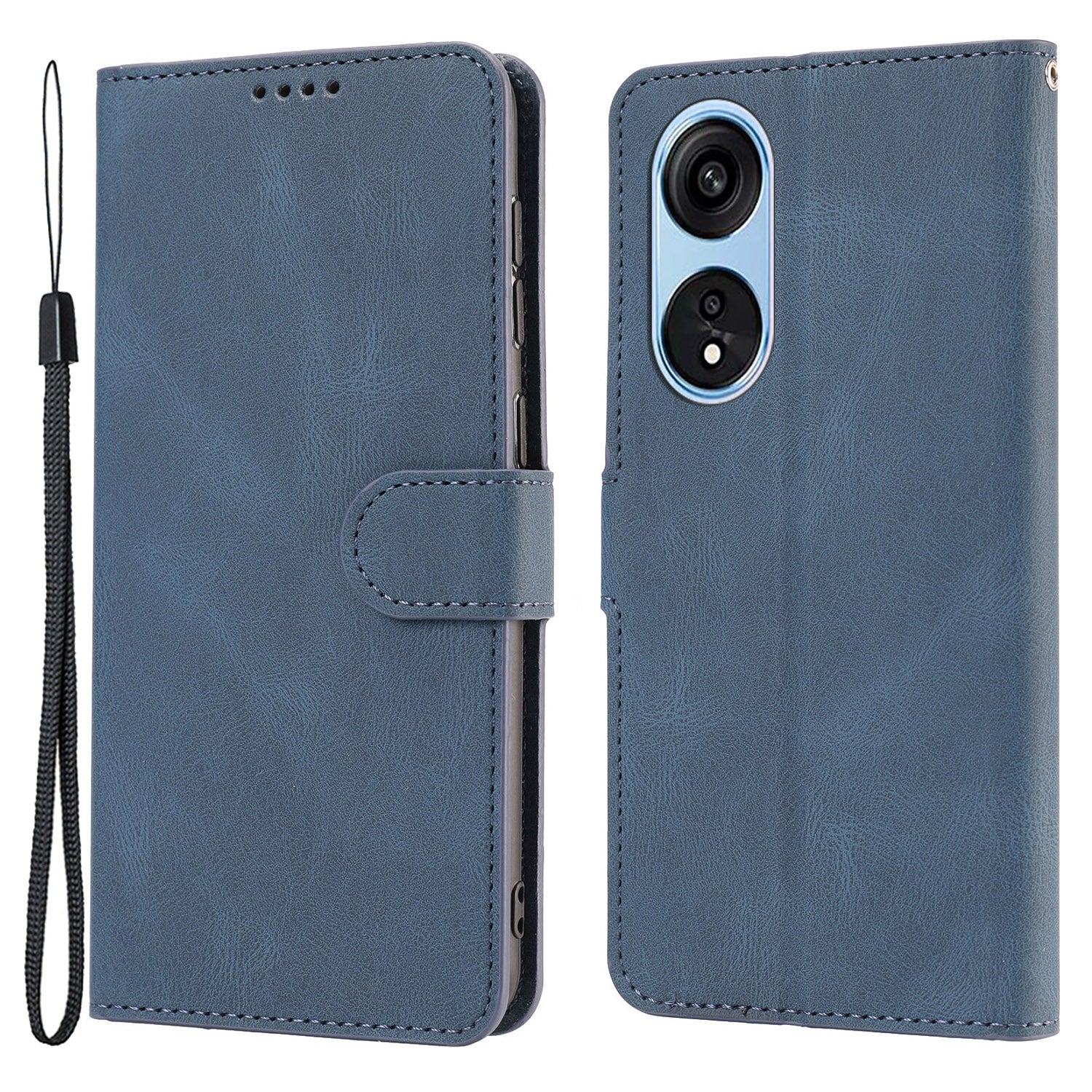 For Oppo A1 Pro 5G / Reno8 T 5G PU Leather Wallet Case Stand Flip Phone Cover with Strap