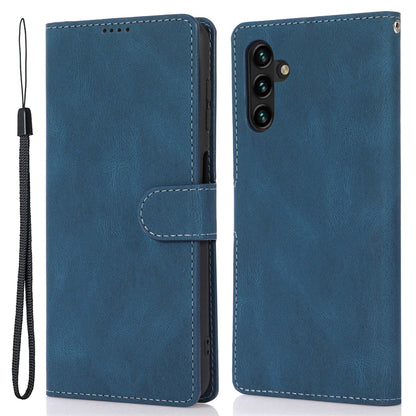 For Samsung Galaxy M14 5G Protective PU Leather Stand Phone Case Wallet Flip Cover with Strap
