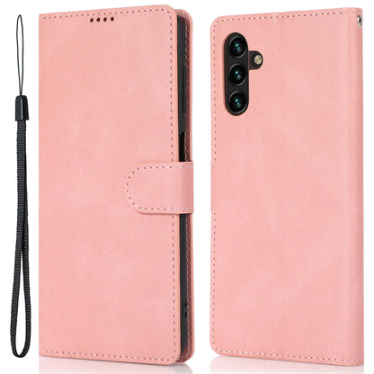 For Samsung Galaxy M14 5G Protective PU Leather Stand Phone Case Wallet Flip Cover with Strap