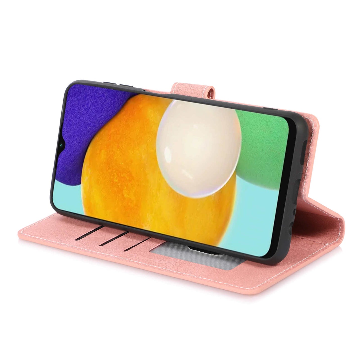 For Samsung Galaxy M14 5G Protective PU Leather Stand Phone Case Wallet Flip Cover with Strap