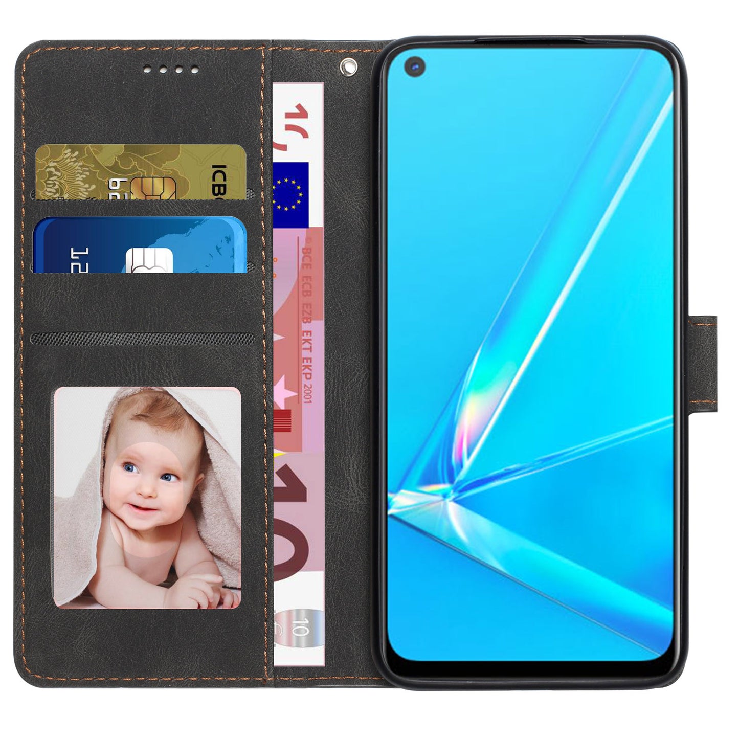 For Oppo A72 / A52 / A92 4G Wallet Phone Case PU Leather Stand Shockproof Flip Cover with Strap