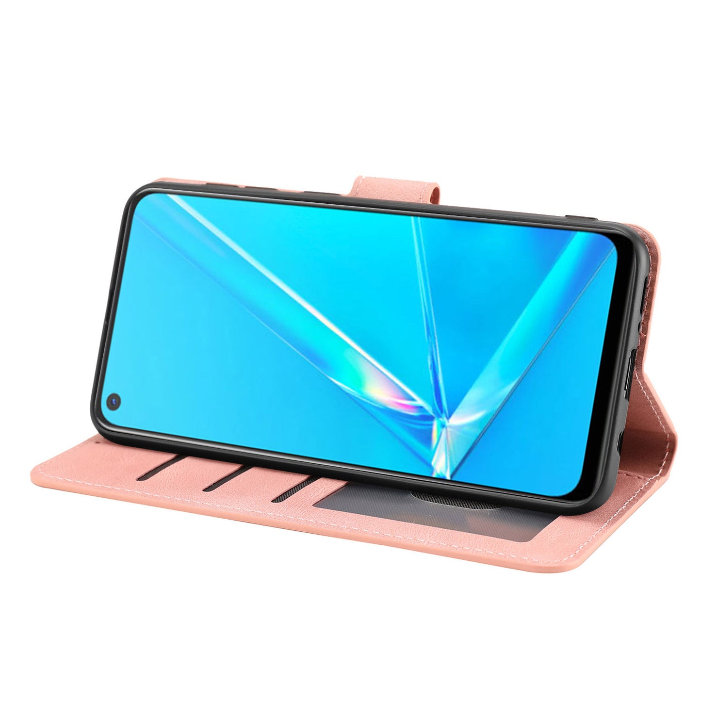 For Oppo A72 / A52 / A92 4G Wallet Phone Case PU Leather Stand Shockproof Flip Cover with Strap