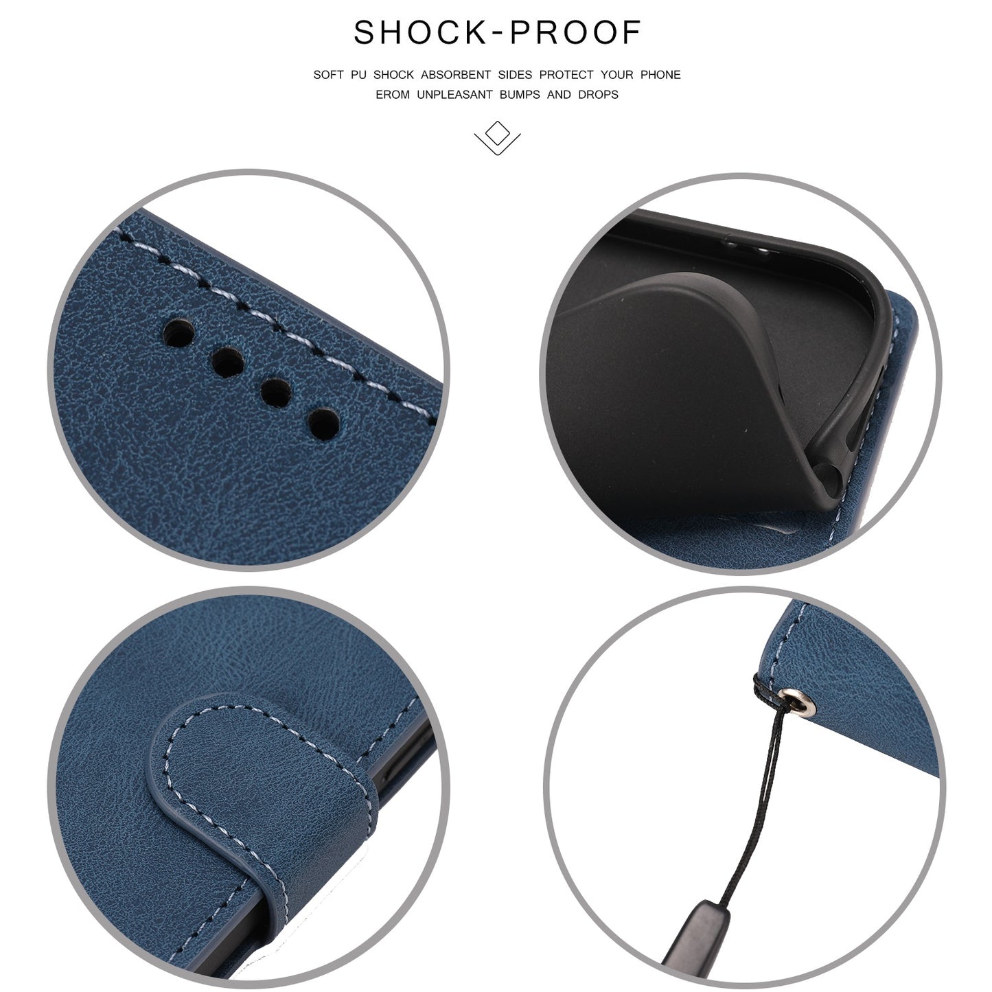 For Oppo A72 / A52 / A92 4G Wallet Phone Case PU Leather Stand Shockproof Flip Cover with Strap