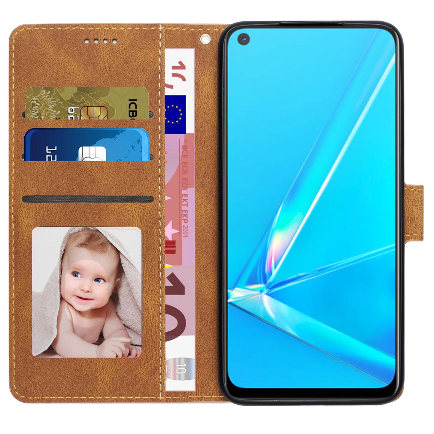 For Oppo A72 / A52 / A92 4G Wallet Phone Case PU Leather Stand Shockproof Flip Cover with Strap