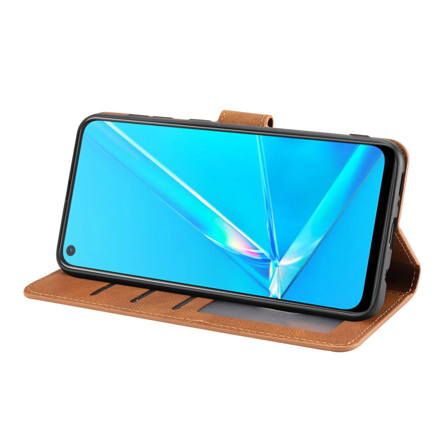 For Oppo A72 / A52 / A92 4G Wallet Phone Case PU Leather Stand Shockproof Flip Cover with Strap