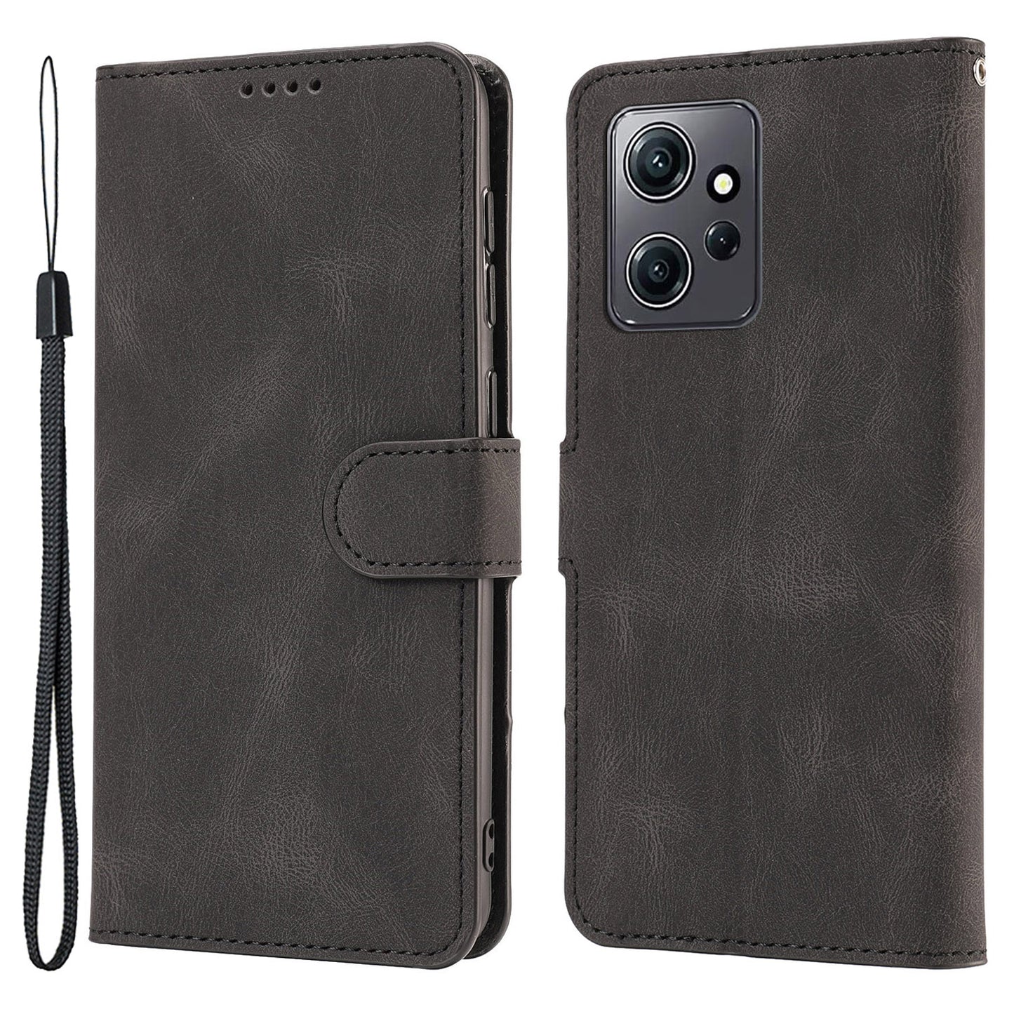 For Xiaomi Redmi Note 12 4G PU Leather Folio Flip Cover Magnetic Closure Wallet Stand Phone Case