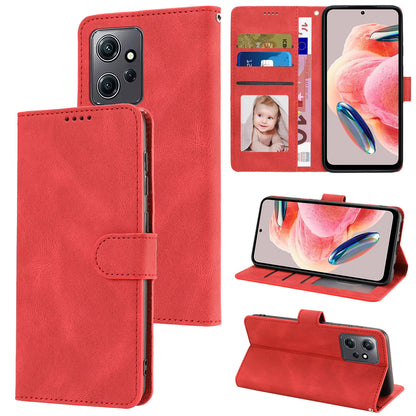 For Xiaomi Redmi Note 12 4G PU Leather Folio Flip Cover Magnetic Closure Wallet Stand Phone Case