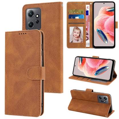 For Xiaomi Redmi Note 12 4G PU Leather Folio Flip Cover Magnetic Closure Wallet Stand Phone Case