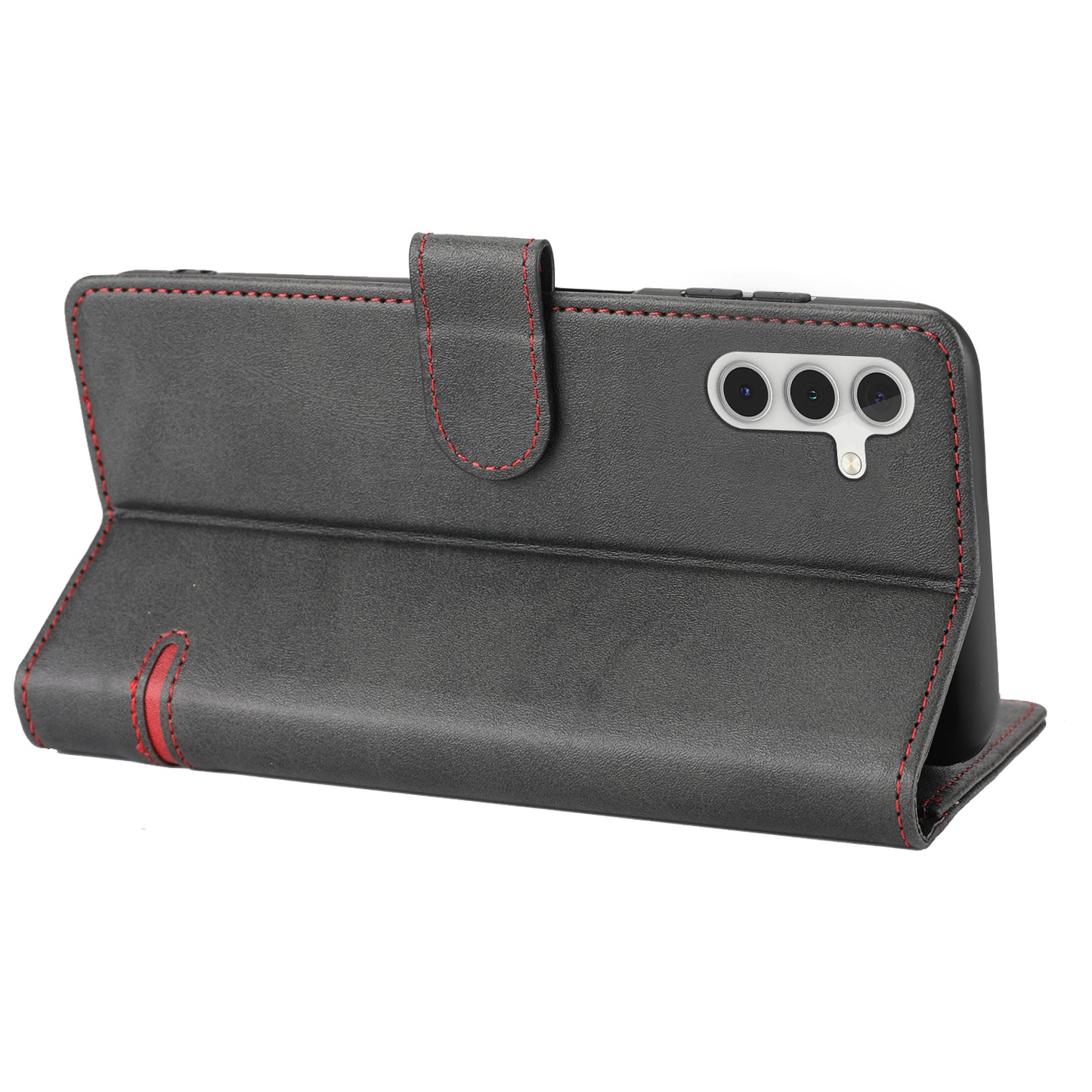 For Samsung Galaxy A24 4G Shockproof Phone Case Horizontal Line Leather Case Stand Wallet Cover