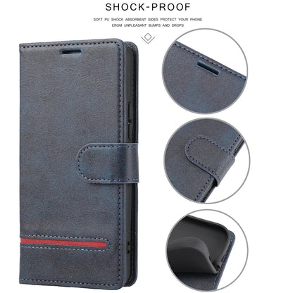 For Samsung Galaxy A24 4G Shockproof Phone Case Horizontal Line Leather Case Stand Wallet Cover