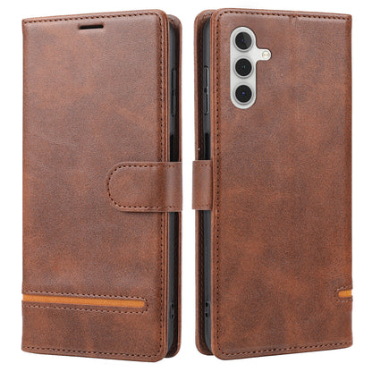 For Samsung Galaxy A24 4G Shockproof Phone Case Horizontal Line Leather Case Stand Wallet Cover