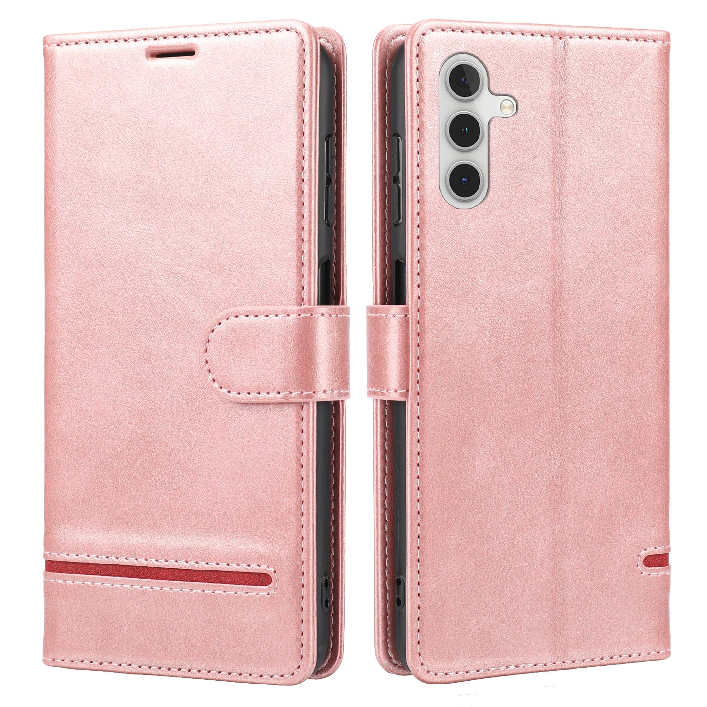 For Samsung Galaxy A24 4G Shockproof Phone Case Horizontal Line Leather Case Stand Wallet Cover