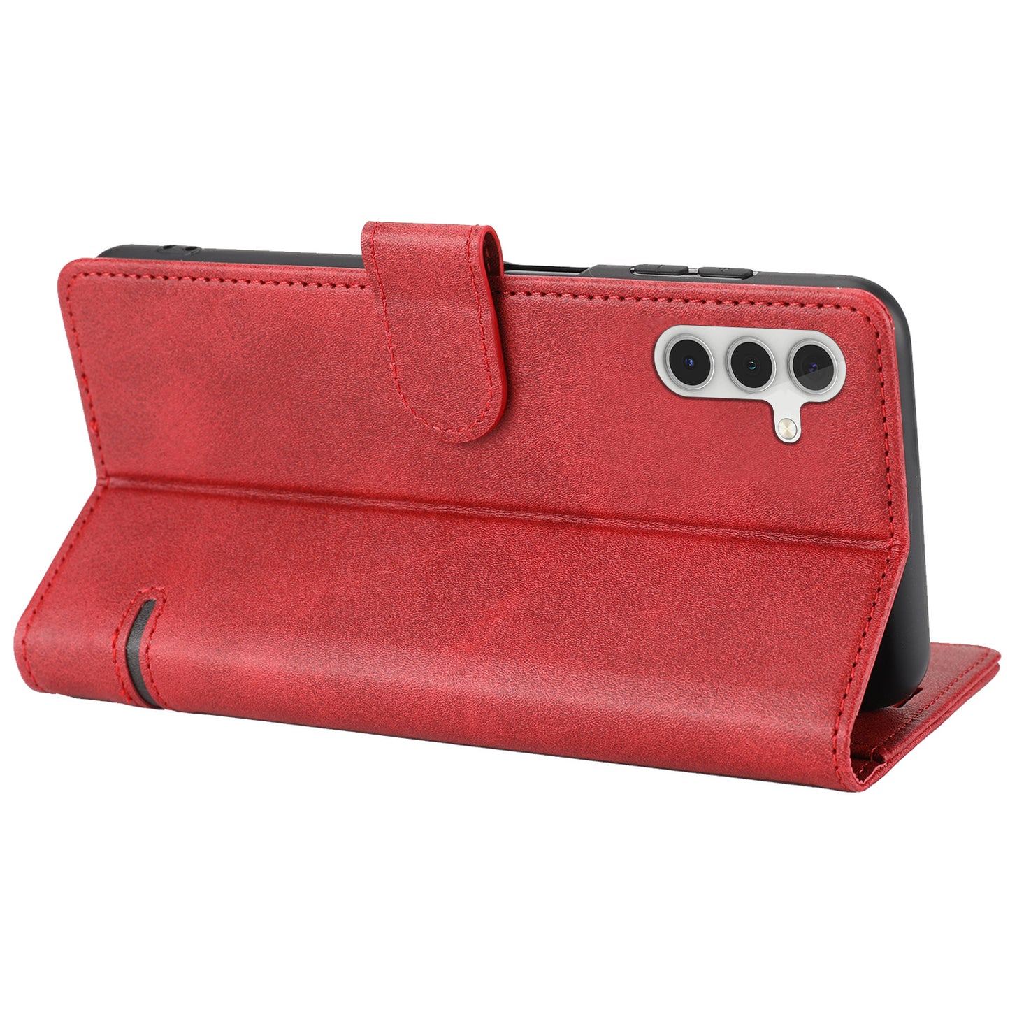 For Samsung Galaxy A24 4G Shockproof Phone Case Horizontal Line Leather Case Stand Wallet Cover