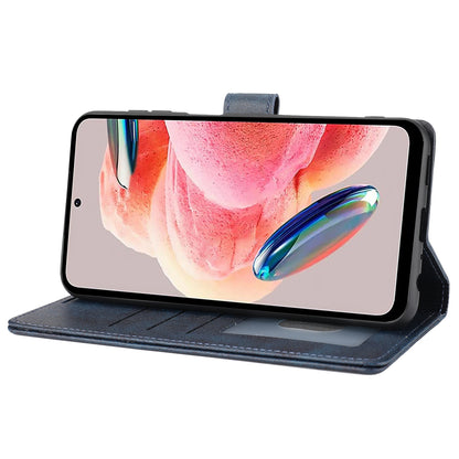 For Xiaomi Redmi Note 12 4G Wallet Phone Case Horizontal Line Leather Flip Cover with Stand