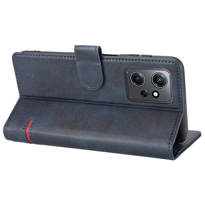 For Xiaomi Redmi Note 12 4G Wallet Phone Case Horizontal Line Leather Flip Cover with Stand