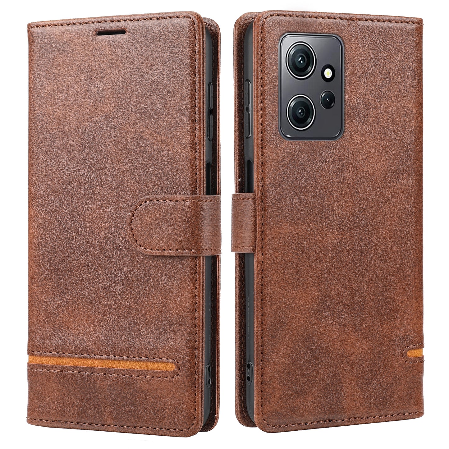 For Xiaomi Redmi Note 12 4G Wallet Phone Case Horizontal Line Leather Flip Cover with Stand