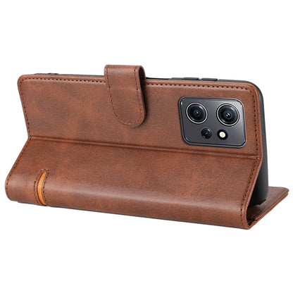 For Xiaomi Redmi Note 12 4G Wallet Phone Case Horizontal Line Leather Flip Cover with Stand