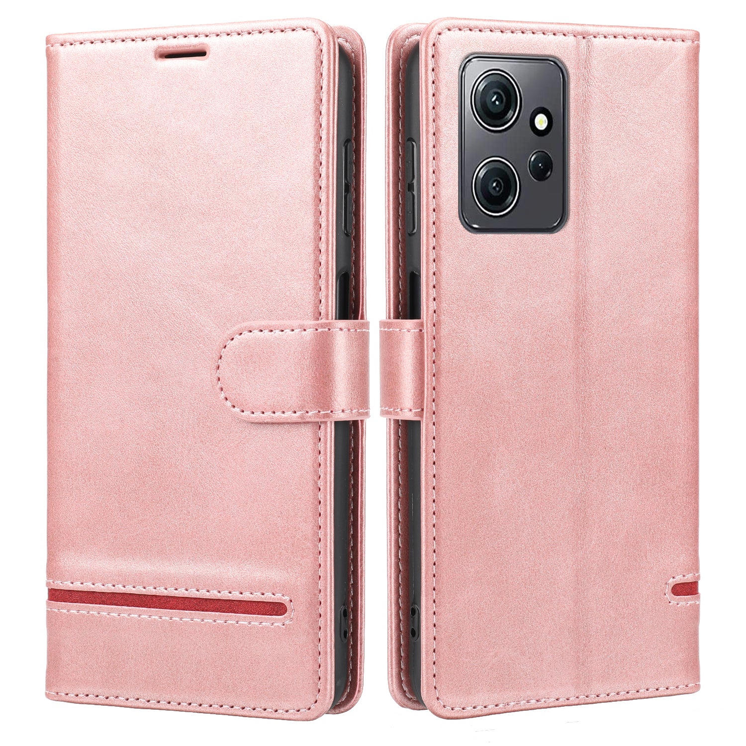 For Xiaomi Redmi Note 12 4G Wallet Phone Case Horizontal Line Leather Flip Cover with Stand