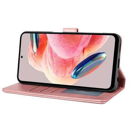 For Xiaomi Redmi Note 12 4G Wallet Phone Case Horizontal Line Leather Flip Cover with Stand