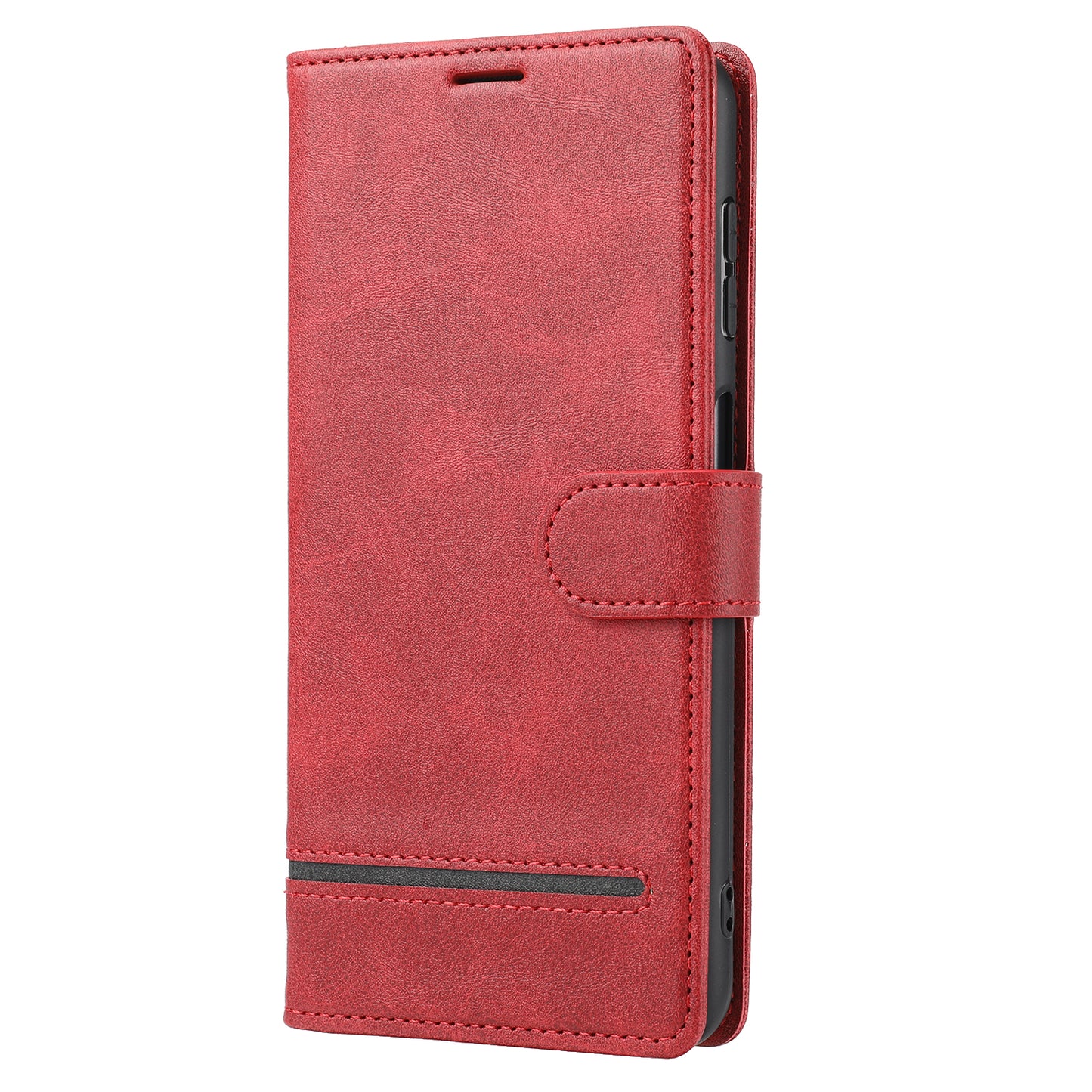 For Xiaomi Redmi Note 12 4G Wallet Phone Case Horizontal Line Leather Flip Cover with Stand