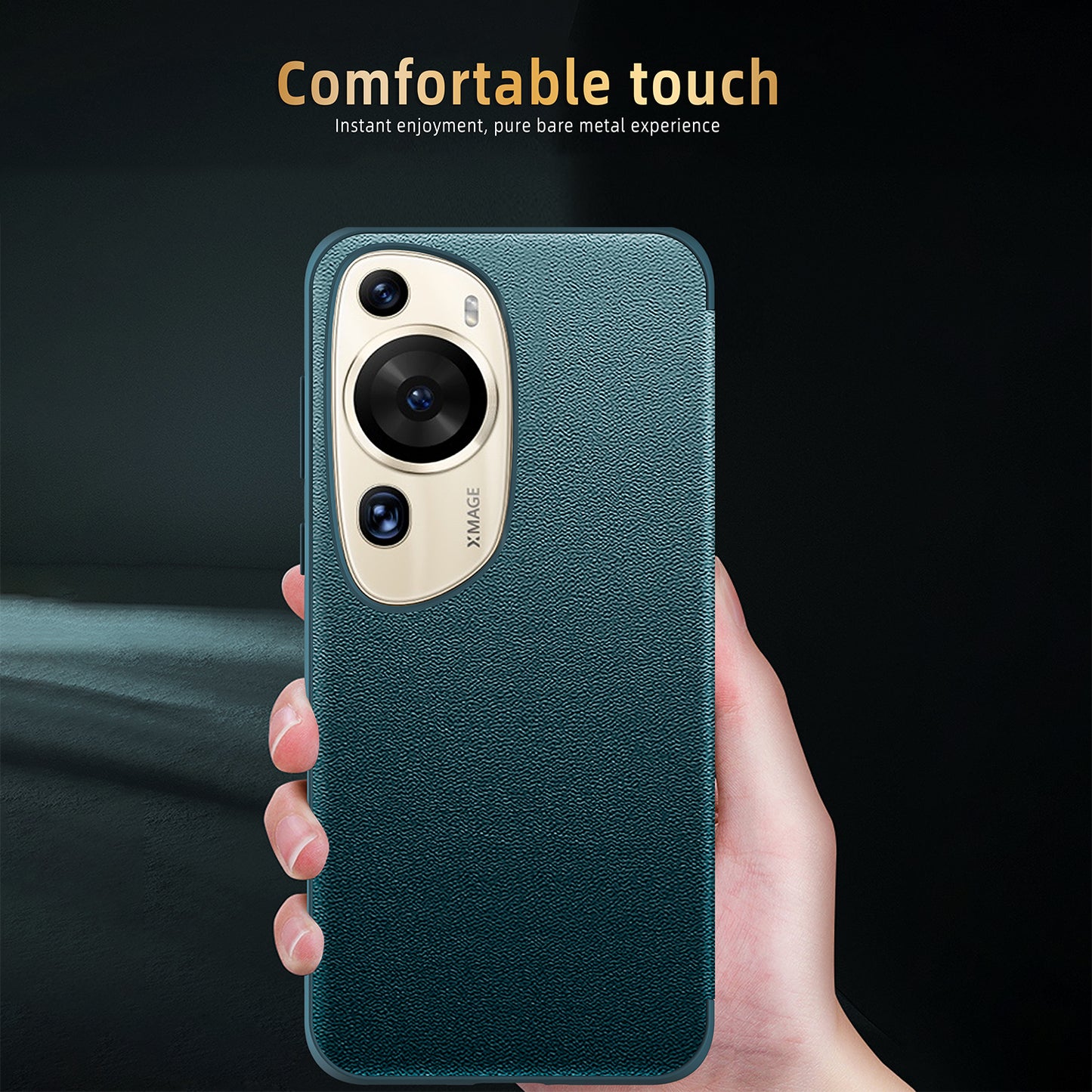 For Huawei P60 Art Phone Case View Window Design Flip Cover Anti-fall PU Leather TPU Acrylic Phone Shell