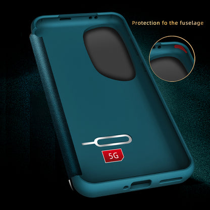 For Huawei P60 Art Phone Case View Window Design Flip Cover Anti-fall PU Leather TPU Acrylic Phone Shell