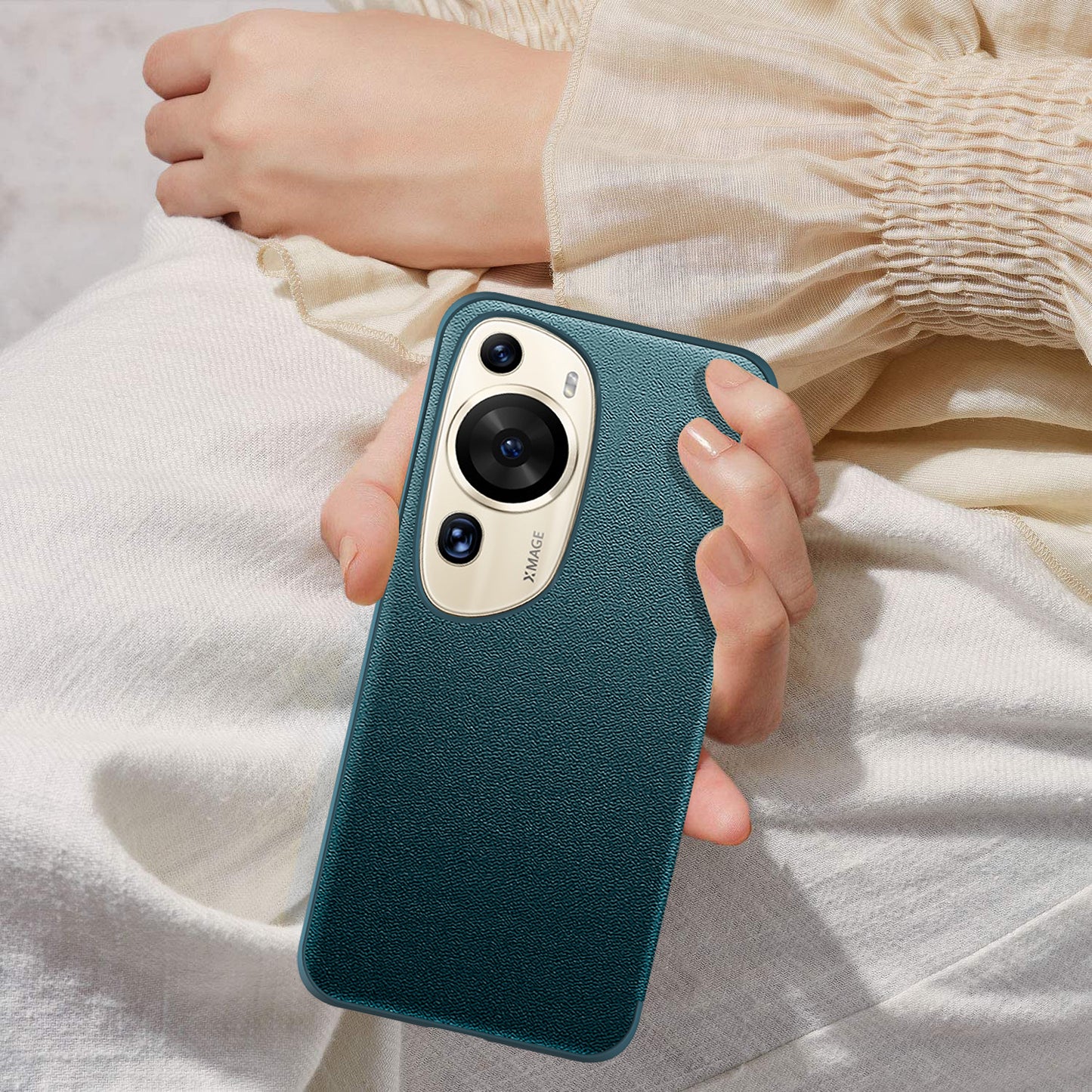 For Huawei P60 Art Phone Case View Window Design Flip Cover Anti-fall PU Leather TPU Acrylic Phone Shell