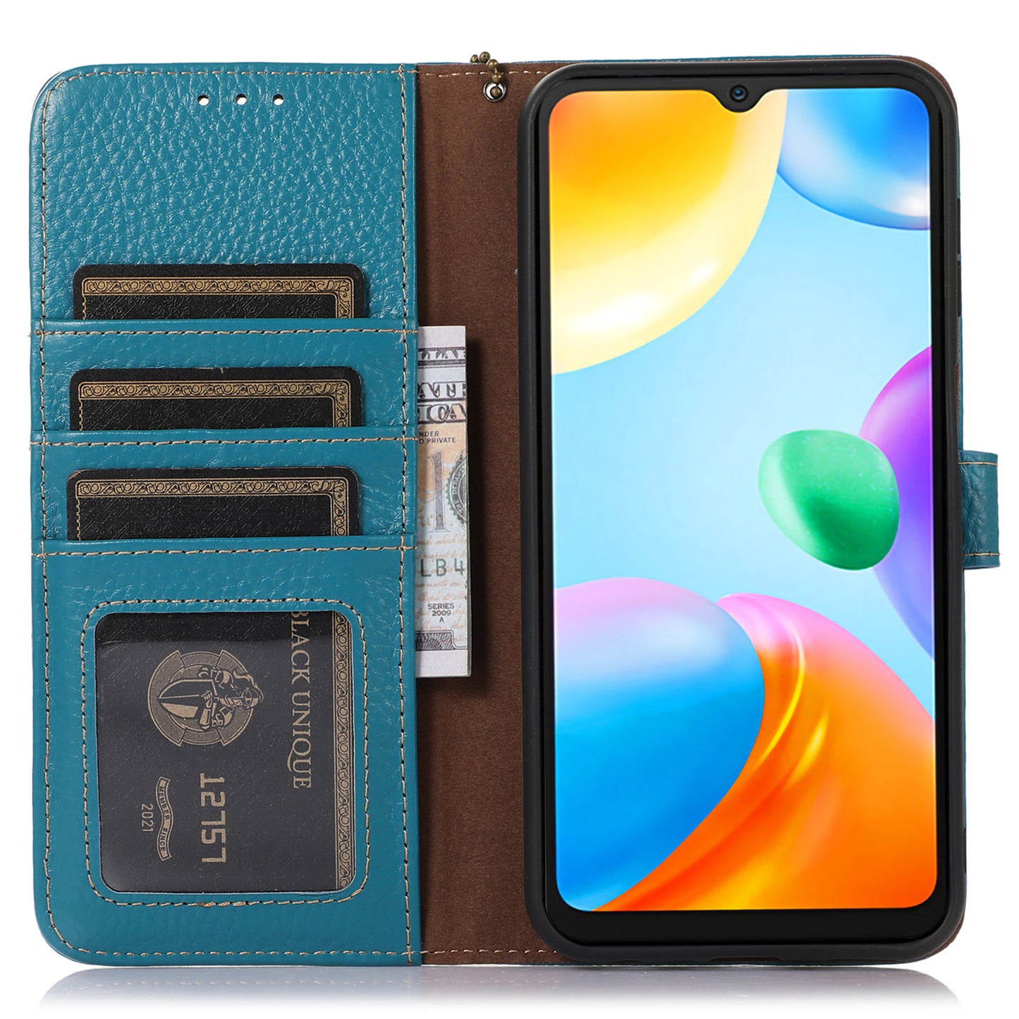 For Xiaomi Redmi Note 12 Turbo / Poco F5 5G RFID Blocking Stand Wallet Phone Case Genuine Cow Leather Phone Cover