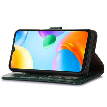 For Xiaomi Redmi Note 12 Turbo / Poco F5 5G RFID Blocking Stand Wallet Phone Case Genuine Cow Leather Phone Cover