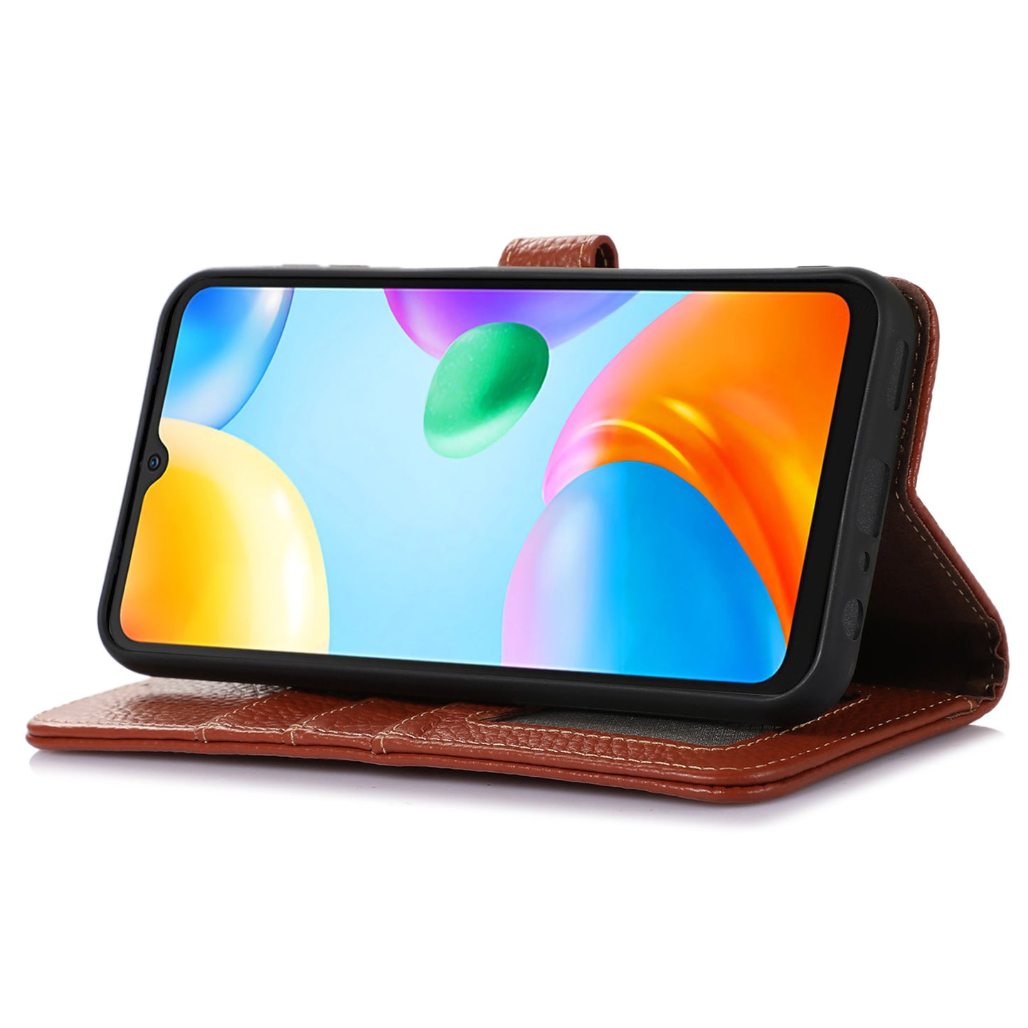 For Xiaomi Redmi Note 12 Turbo / Poco F5 5G RFID Blocking Stand Wallet Phone Case Genuine Cow Leather Phone Cover