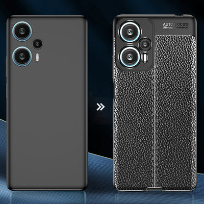 For Xiaomi Redmi Note 12 Turbo / Poco F5 5G Flexible TPU Phone Cover Litchi Texture Protective Phone Case