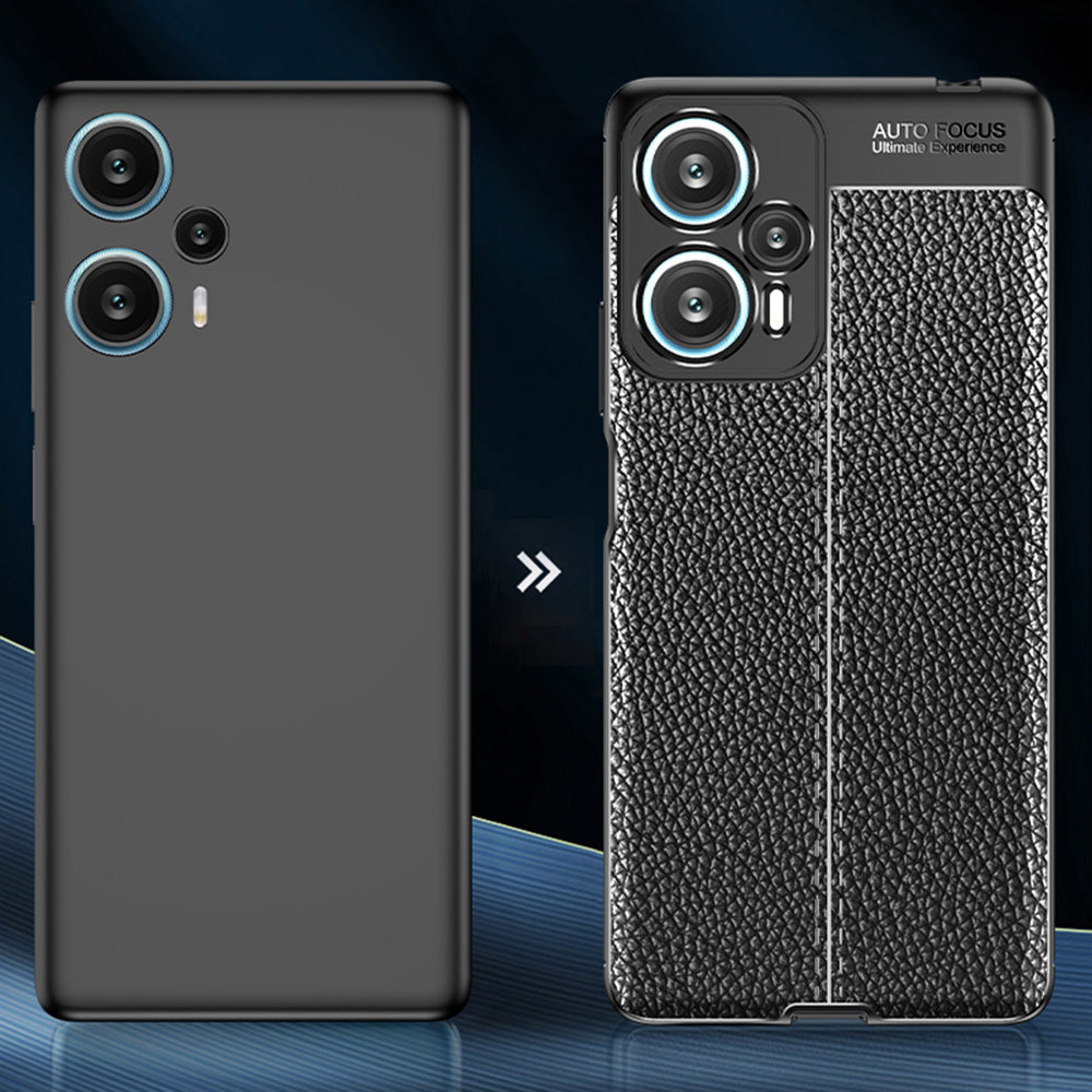 For Xiaomi Redmi Note 12 Turbo / Poco F5 5G Flexible TPU Phone Cover Litchi Texture Protective Phone Case