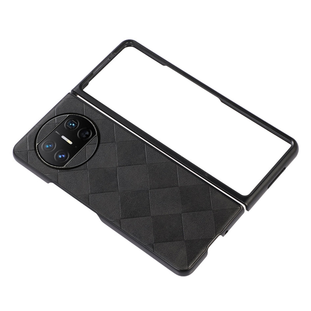 For Huawei Mate X3 5G Grid Texture Phone Case Leather Coated PC Cell Phone Cover