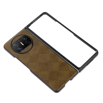 For Huawei Mate X3 5G Grid Texture Phone Case Leather Coated PC Cell Phone Cover