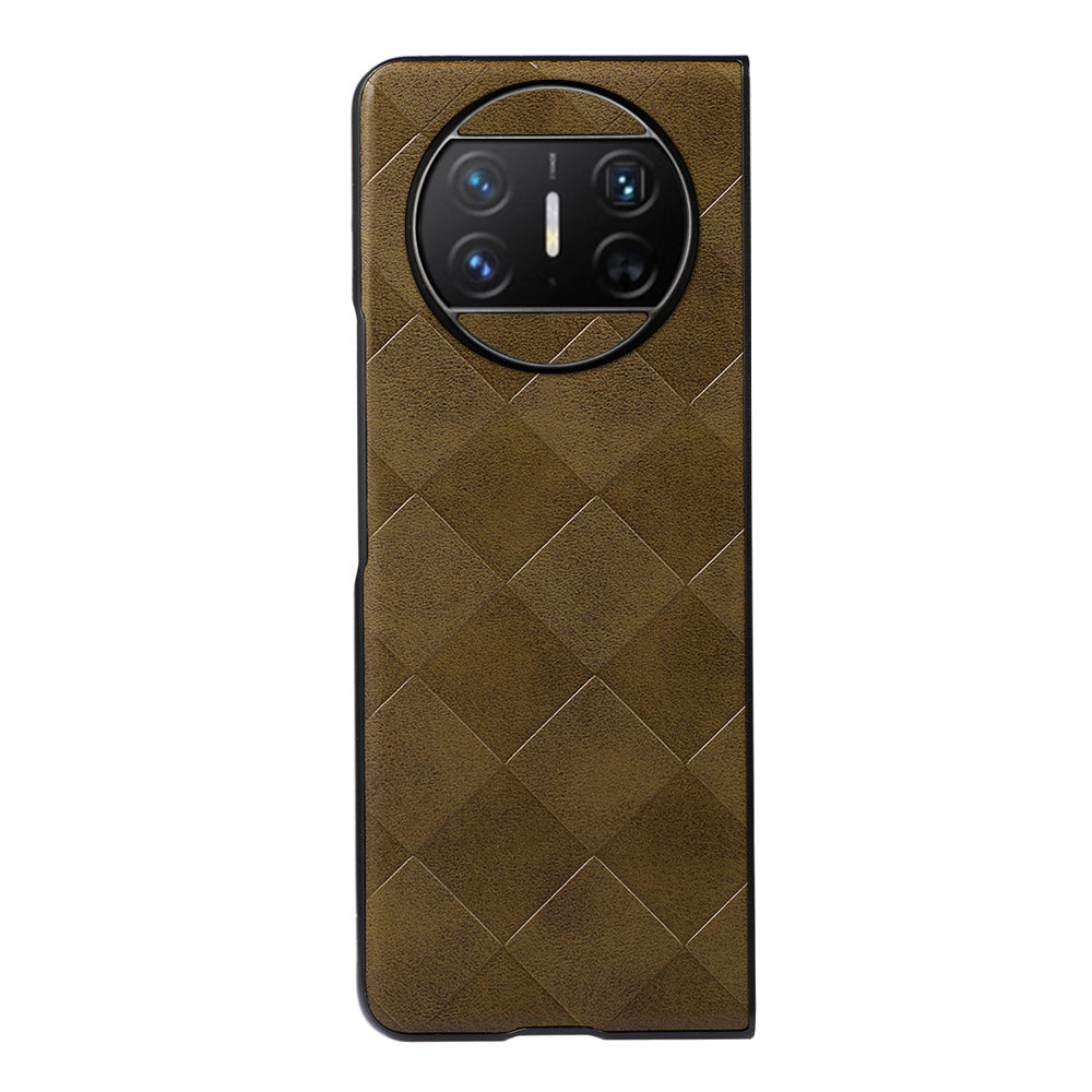 For Huawei Mate X3 5G Grid Texture Phone Case Leather Coated PC Cell Phone Cover