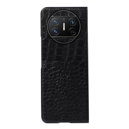 For Huawei Mate X3 5G Folding Phone Case Crocodile Texture Genuine Cowhide Leather Coated PC Cover