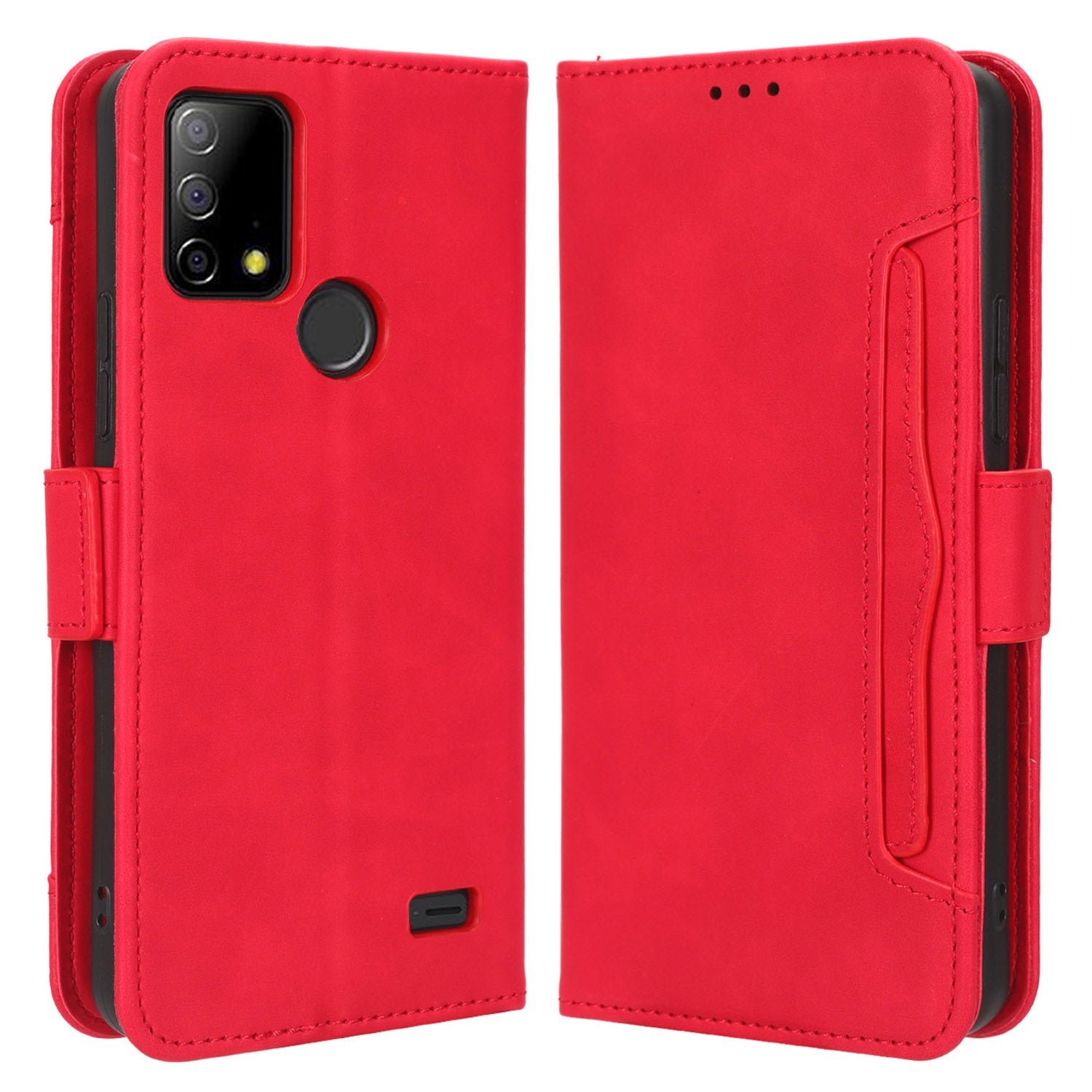 For Vodafone Smart T23 Wallet Phone Case Multiple Card Slots Phone Shell Leather Flip Cover with Stand