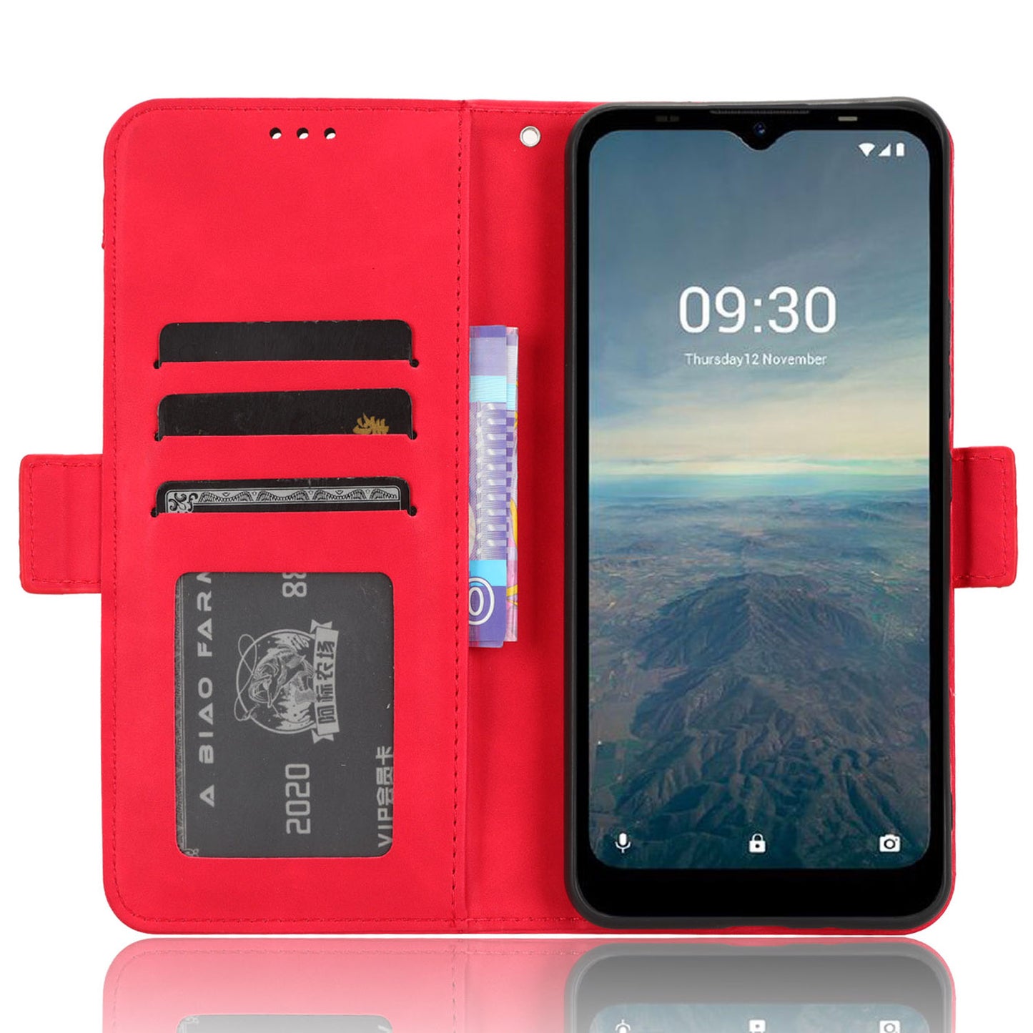 For Vodafone Smart T23 Wallet Phone Case Multiple Card Slots Phone Shell Leather Flip Cover with Stand