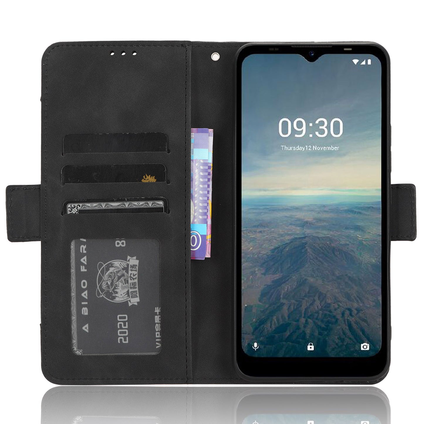 For Vodafone Smart T23 Wallet Phone Case Multiple Card Slots Phone Shell Leather Flip Cover with Stand