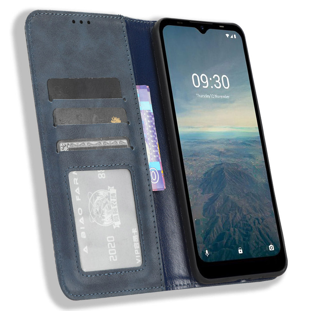 For Vodafone Smart T23 Retro Phone Cover Magnetic PU Leather Stand Cell Phone Wallet Case