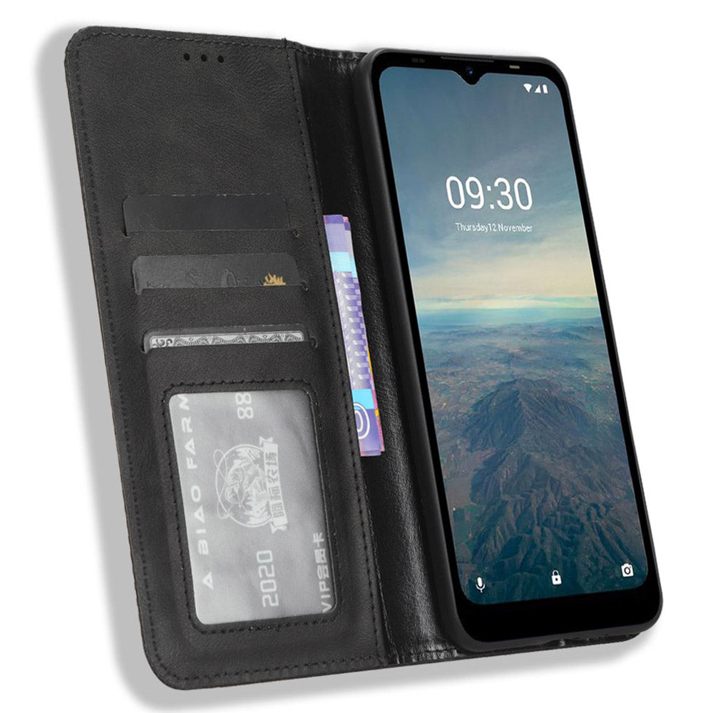 For Vodafone Smart T23 Retro Phone Cover Magnetic PU Leather Stand Cell Phone Wallet Case