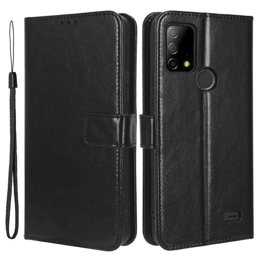 For Vodafone Smart T23 Crazy Horse Texture Wallet Case PU Leather Stand Folio Flip Phone Cover