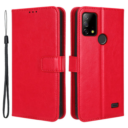 For Vodafone Smart T23 Crazy Horse Texture Wallet Case PU Leather Stand Folio Flip Phone Cover