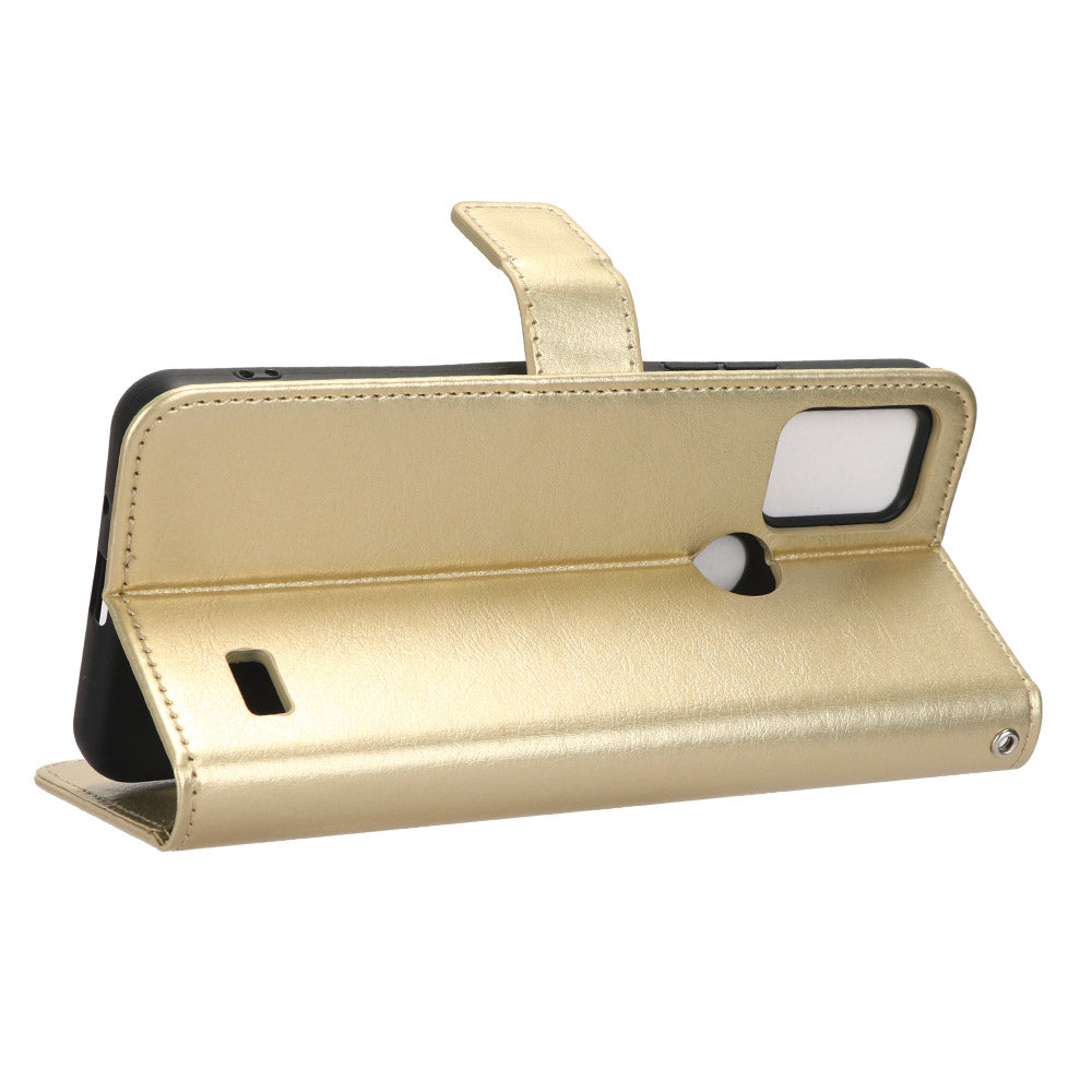 For Vodafone Smart T23 Crazy Horse Texture Wallet Case PU Leather Stand Folio Flip Phone Cover