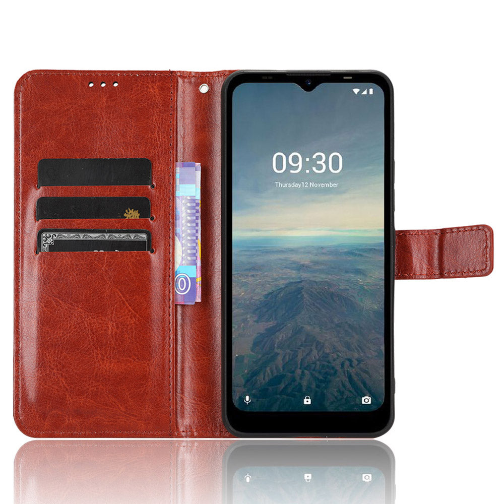 For Vodafone Smart T23 Crazy Horse Texture Wallet Case PU Leather Stand Folio Flip Phone Cover