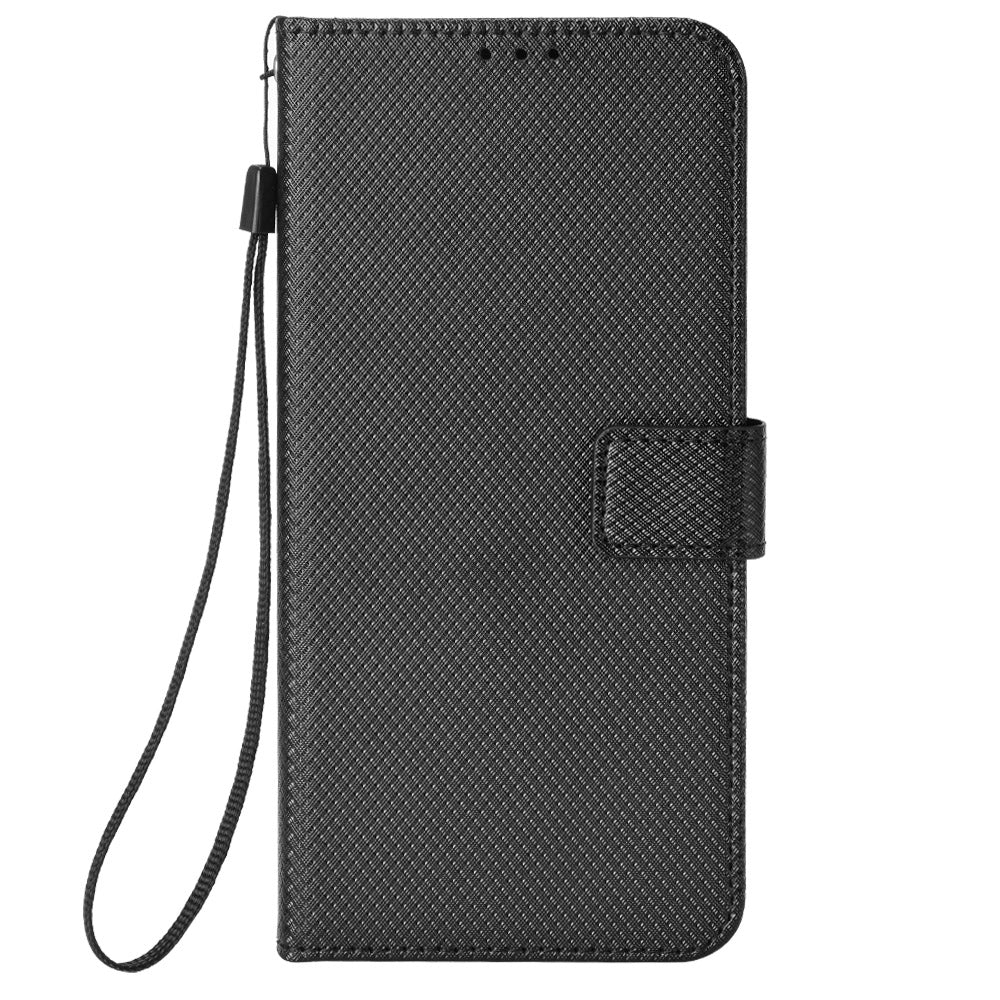 Protective Case for Vodafone Smart T23 PU Leather Flip Cover Diamond Texture Anti-Scratch Wallet Phone Case