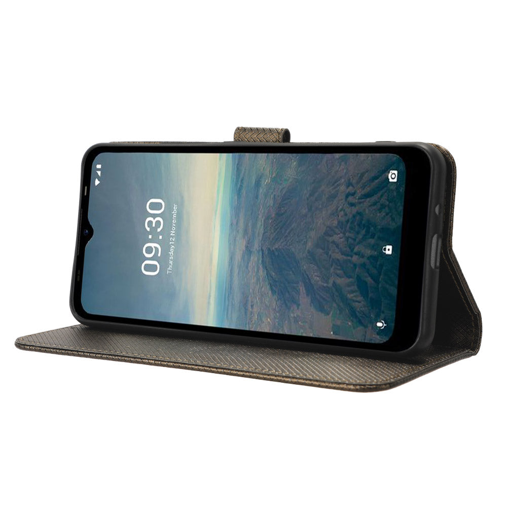 Protective Case for Vodafone Smart T23 PU Leather Flip Cover Diamond Texture Anti-Scratch Wallet Phone Case