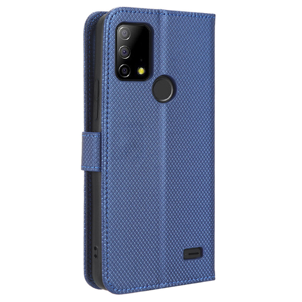 Protective Case for Vodafone Smart T23 PU Leather Flip Cover Diamond Texture Anti-Scratch Wallet Phone Case