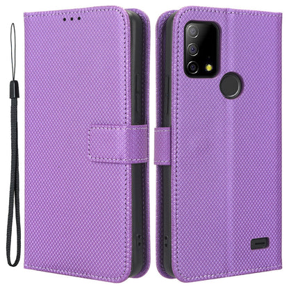Protective Case for Vodafone Smart T23 PU Leather Flip Cover Diamond Texture Anti-Scratch Wallet Phone Case